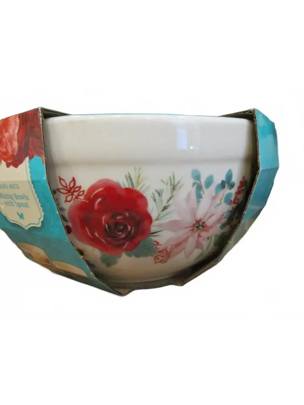 The Pioneer Woman Wishful Winter 3-Piece Ceramic Mixing Bowls with Spout Set